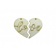 Καρδιά Ξύλινη Love 8εκ