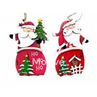 Ξύλινο διακοσμητικό στολίδι Άη Βασίλης 12.5x10εκ