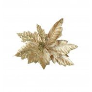 Χριστουγεννιάτικο Λουλούδι Χρυσό Βελουτέ 20cm