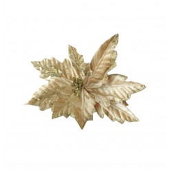 Χριστουγεννιάτικο Λουλούδι Χρυσό Βελουτέ 20cm