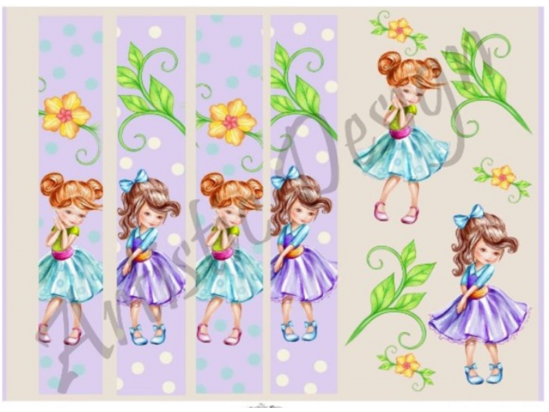 Ριζόχαρτο Κορίτσι Για Decoupage(Λαμπάδας) 30*42εκ
