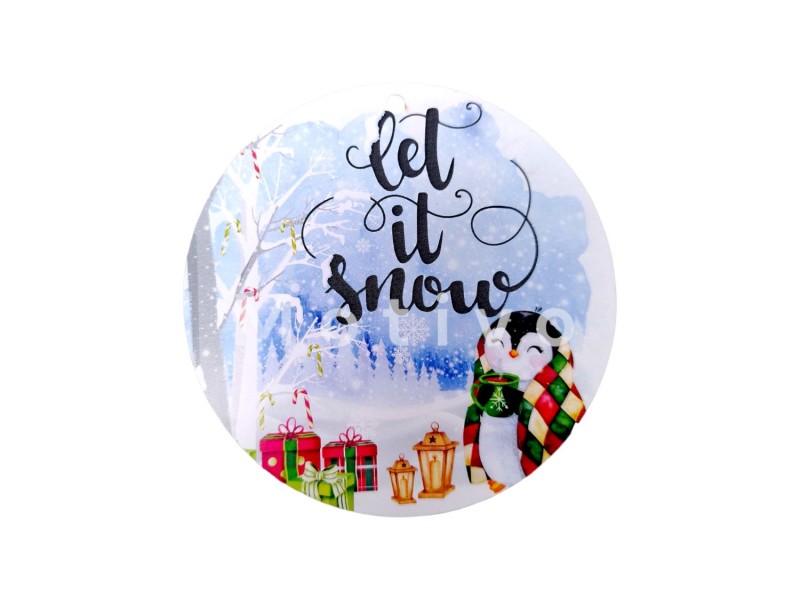 Στολίδι Let It Snow Με Πιγκουίνο 10εκ