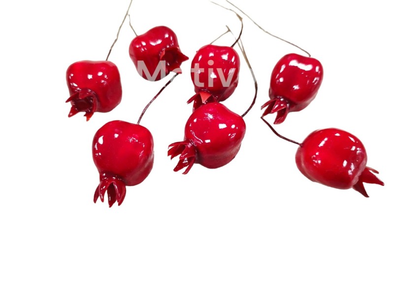 Ρόδι Κόκκινο Με Σύρμα 3εκ