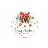 Στρογγυλό Με Τρύπα Ξύλινο Merry Christmas 10εκ