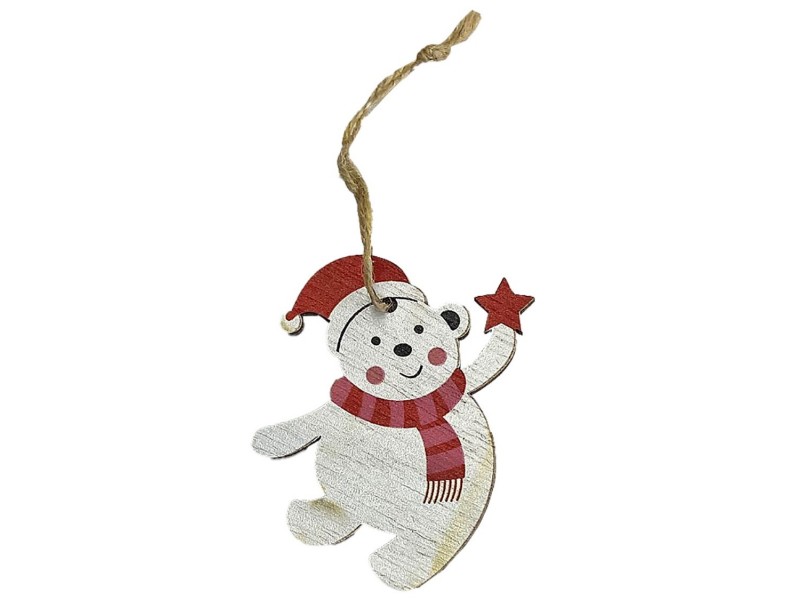 Αρκουδάκι Ξύλινο  Xmas 7εκ