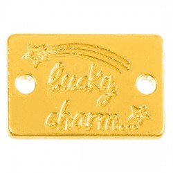 Μεταλλικό Ταμπελάκι Lucky Charm Με Δύο Τρύπες 1x1.5εκ