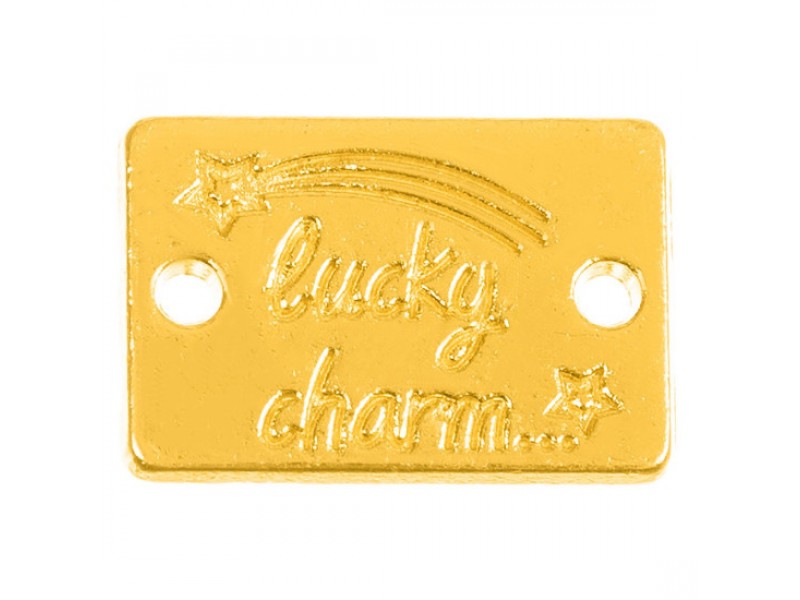 Μεταλλικό Ταμπελάκι Lucky Charm Με Δύο Τρύπες 1x1.5εκ