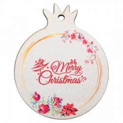 Ρόδι Ξύλινο Merry Christmas 7εκ