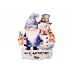 Στολίδι Gnome με Χιονάνθρωπο Για Τη Νονά 10εκ