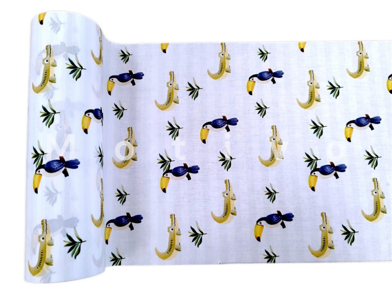 Ύφασμα Microfibra Με Τουκάν Και Κροκόδειλο 25εκ