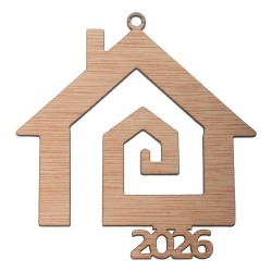 Σπιτάκι Ξύλινο Με Χρονολογία 2026 7x7.5εκ