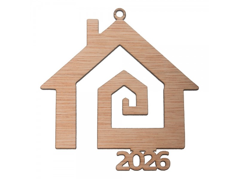 Σπιτάκι Ξύλινο Με Χρονολογία 2026 7x7.5εκ