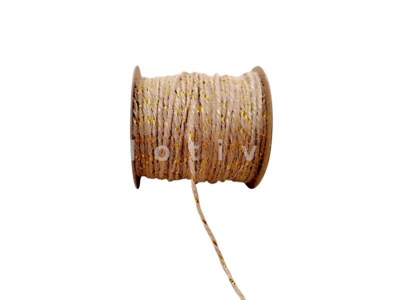 Κορδόνι Γιούτα Με Μεταλλικό Νήμα