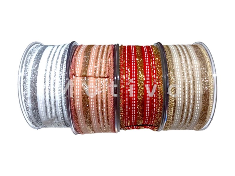 Κορδέλα Ριγέ Με Glitter 4.5εκ