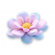 Λουλούδι Σιέλ Με Ρόζ Ξύλινο Με Τρύπα 8εκ