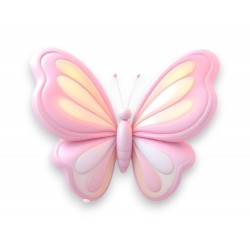 Ρόζ  Πεταλούδα Με Τρύπα Ξύλινη 8εκ