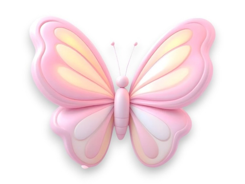 Ρόζ  Πεταλούδα Με Τρύπα Ξύλινη 8εκ