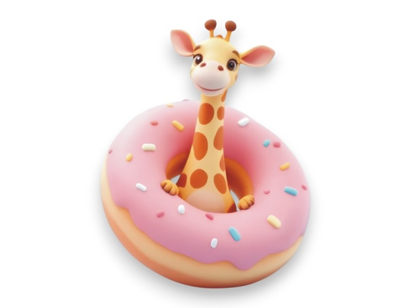 Καμηλοπάρδαλη Donuts Ξύλινη Με Τρύπα 8εκ