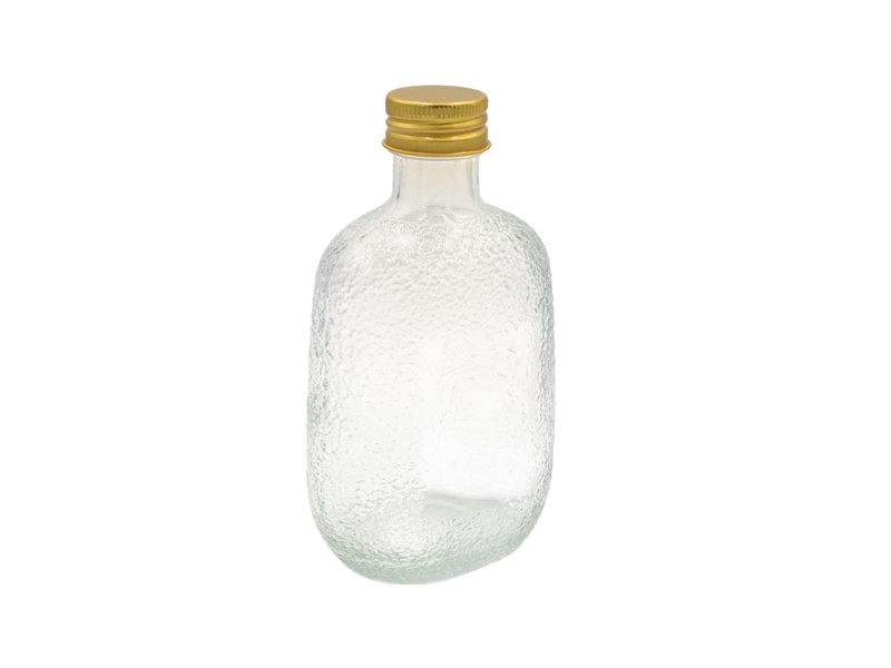 Μπουκάλι Ανάγλυφο Με Χρυσό Βιδωτό Καπάκι 250ml
